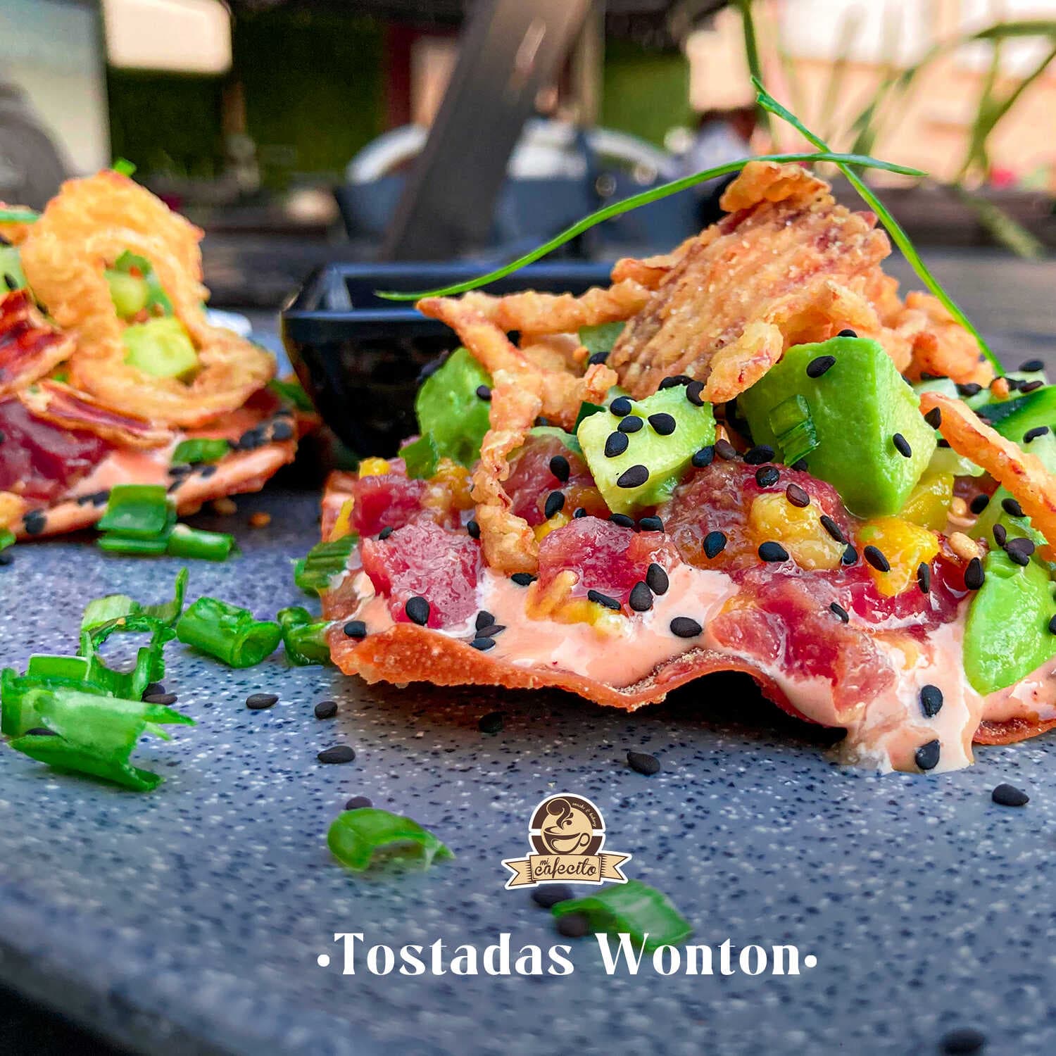 Tostadas Won Ton de Atún