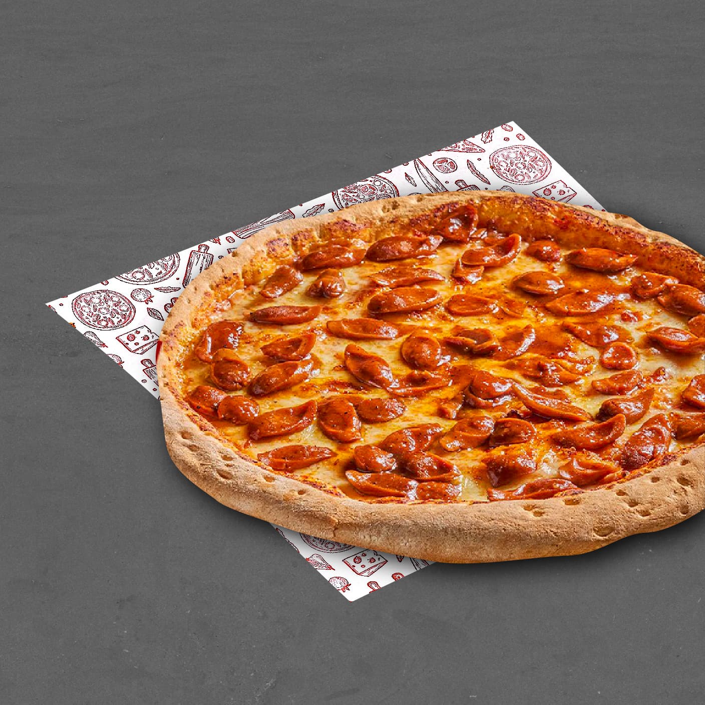 Pizza Salchichas con Coca Cola