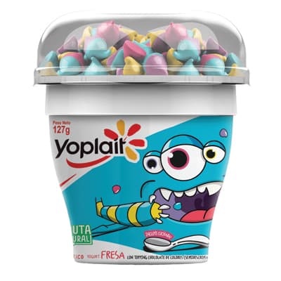 Yogurt fresa Yoplait topping cholate colores 12...