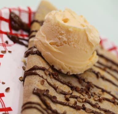 Crepa con 2 Ingredientes y Helado Sencillo