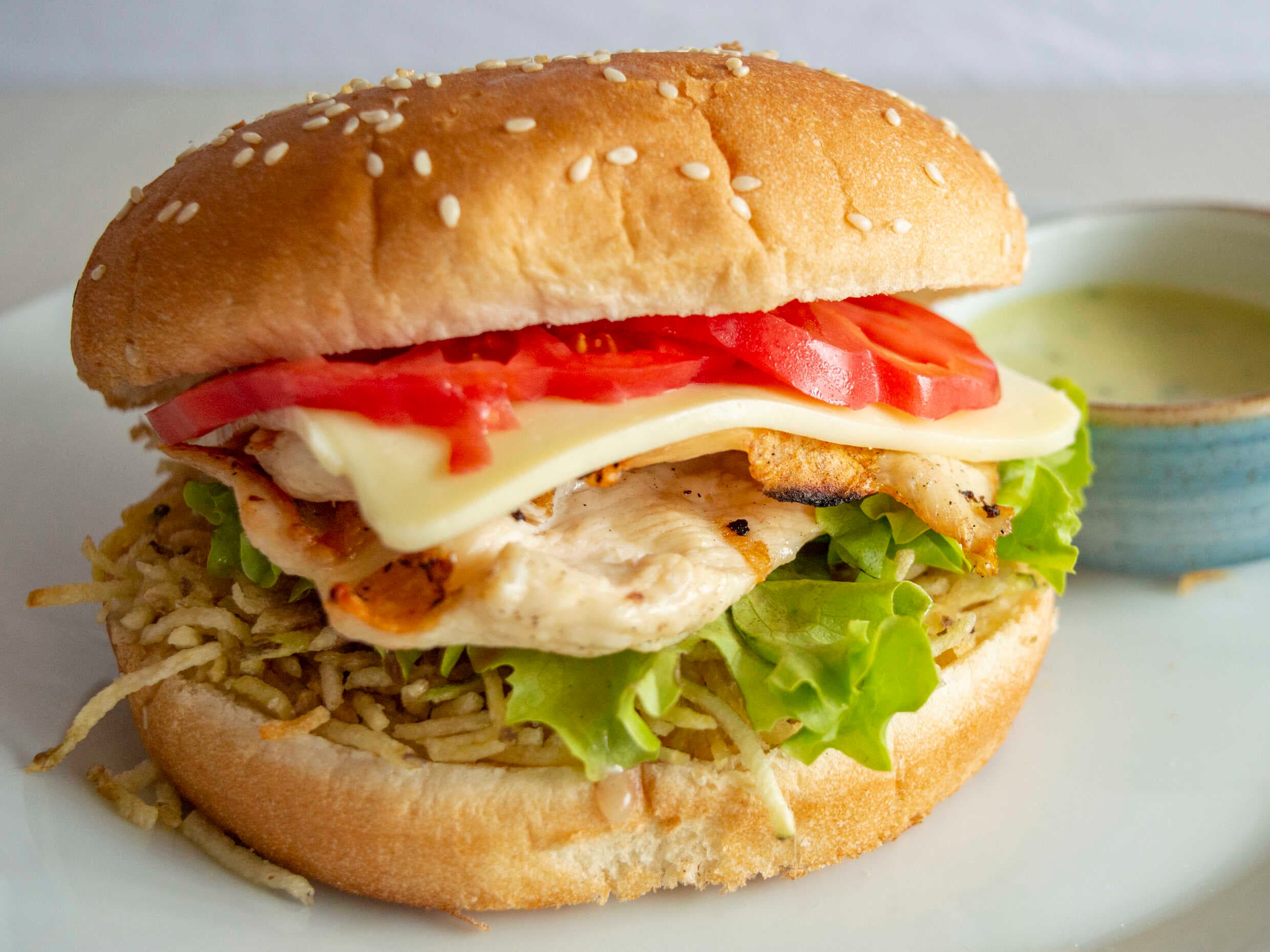 Hamburguesa sencilla de pollo