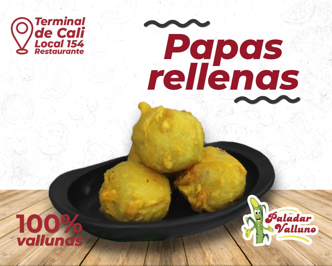 6 Papas Rellenas + Coca Cola 1.5 Lt