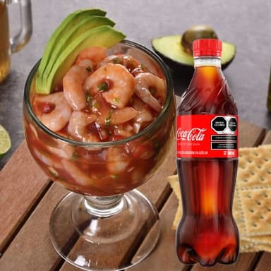 Coctel camarón Grande y refresco 355 Ml