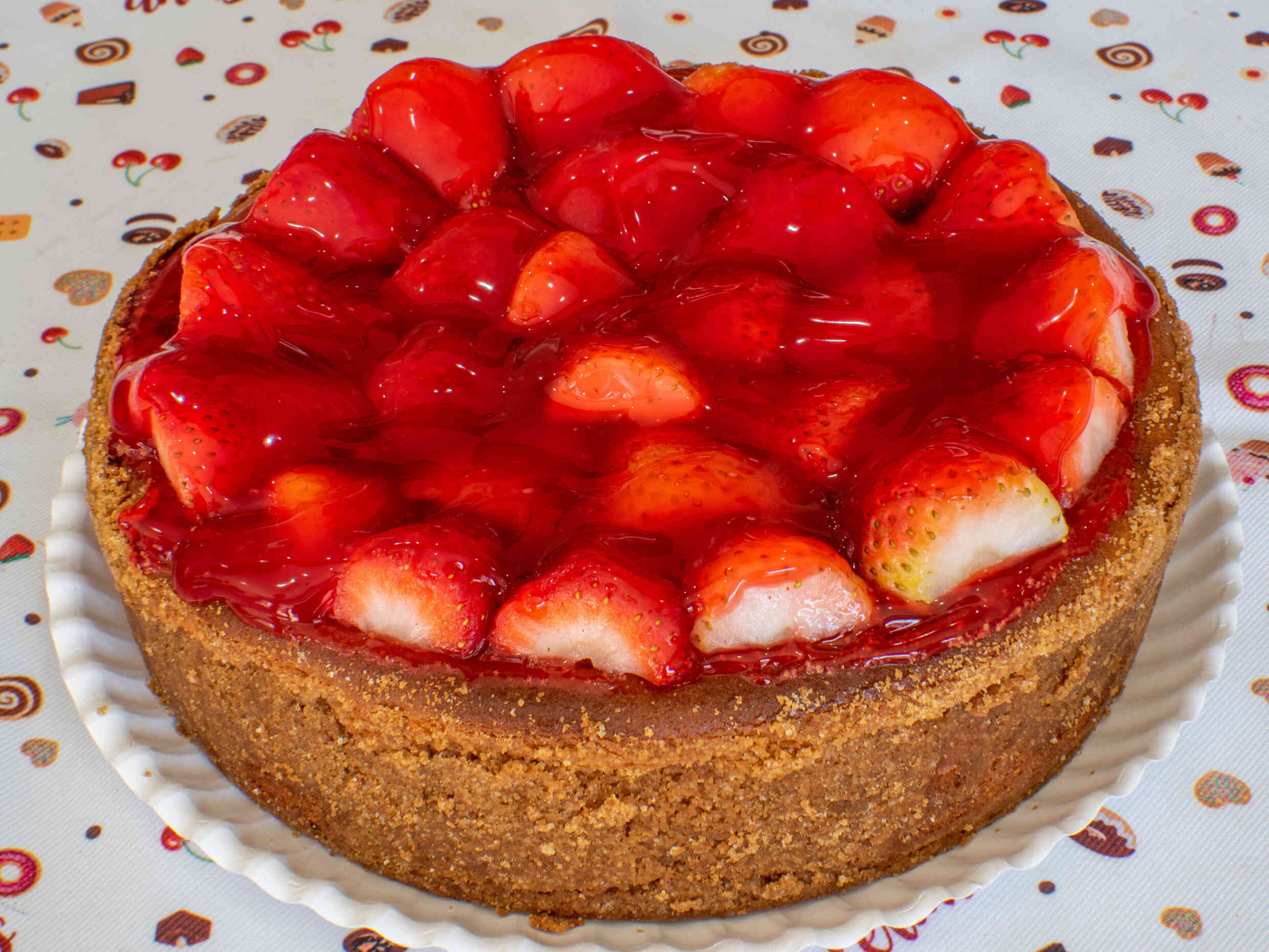 Pastel de Queso con Fresas