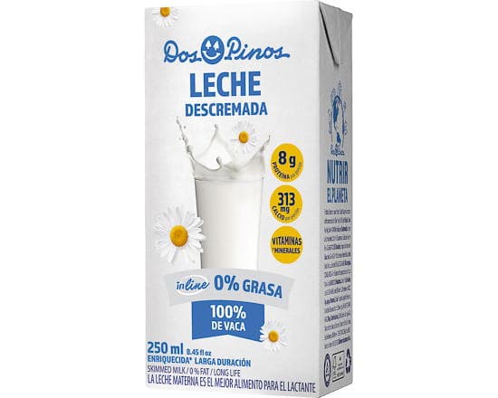 Leche descremada Dos Pinos 250 ml