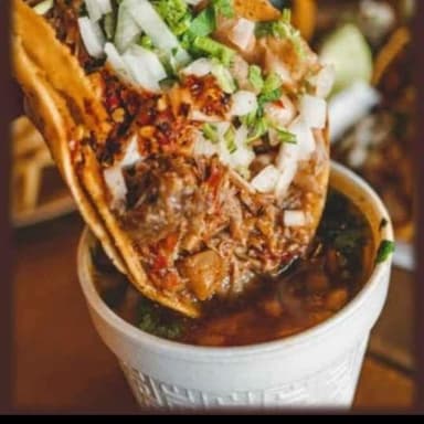 Combo Taco Birria+Vaso de Birria (16 Oz.)