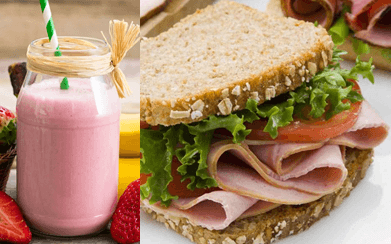 Licuado Juanga + Sándwich de Jamón