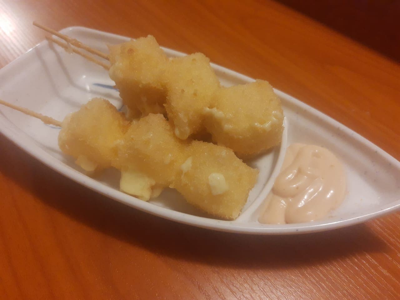Kushiage (Brochetas) Plátano con queso
