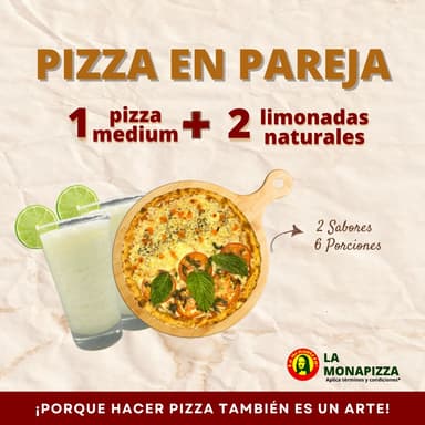Promo Pizza Mediana + 2 Limonadas