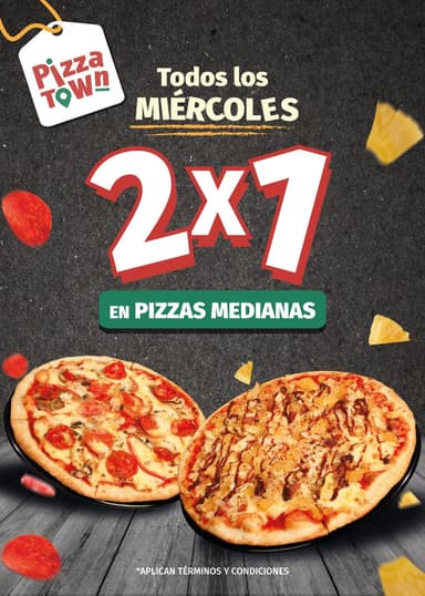Miércoles de 2 X 1 Pizza en Mediana