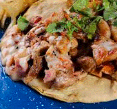 1 Tacos con queso Chuleta
