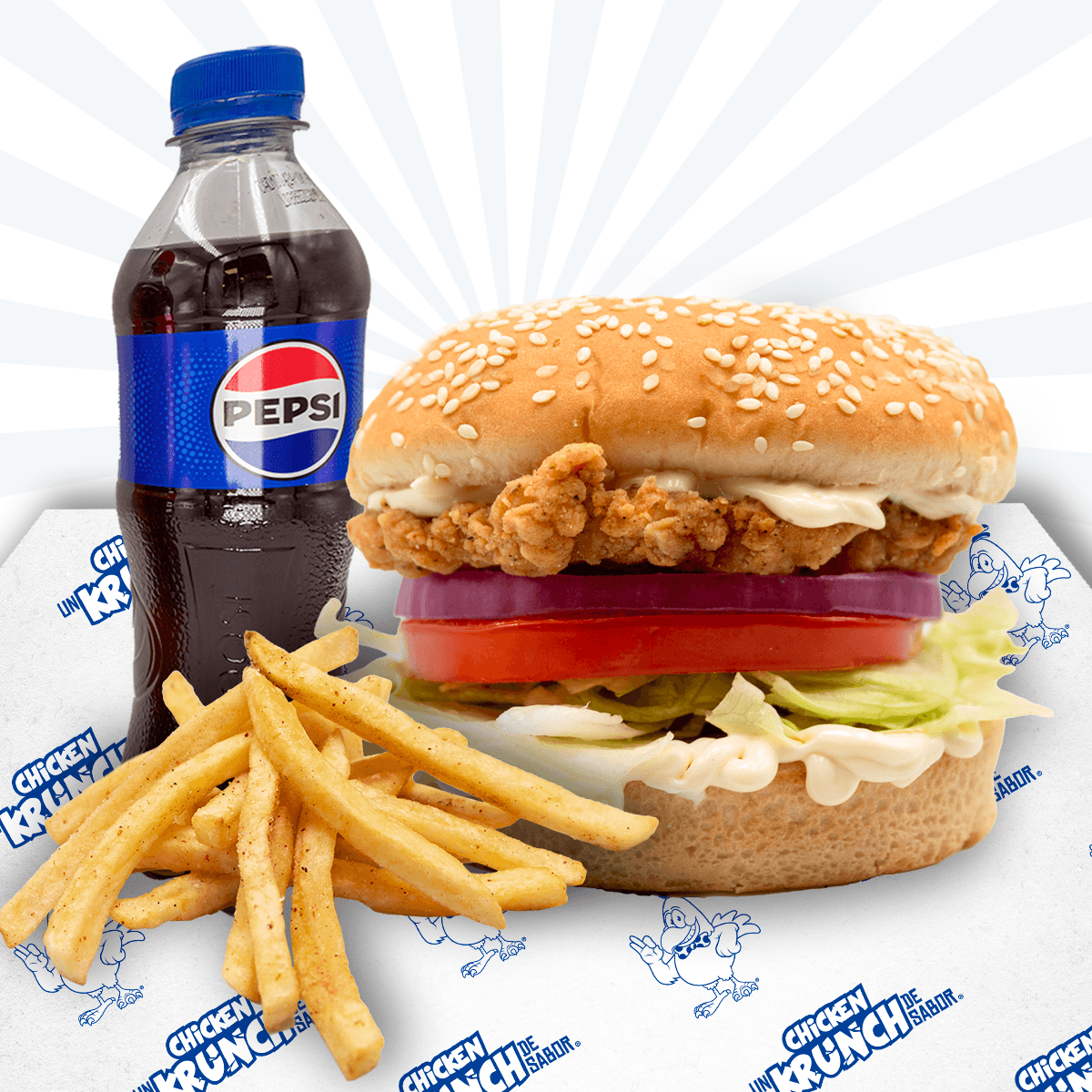 Pak 1 Hamburguesa Sk, 150 de Papas y 1 Refresco