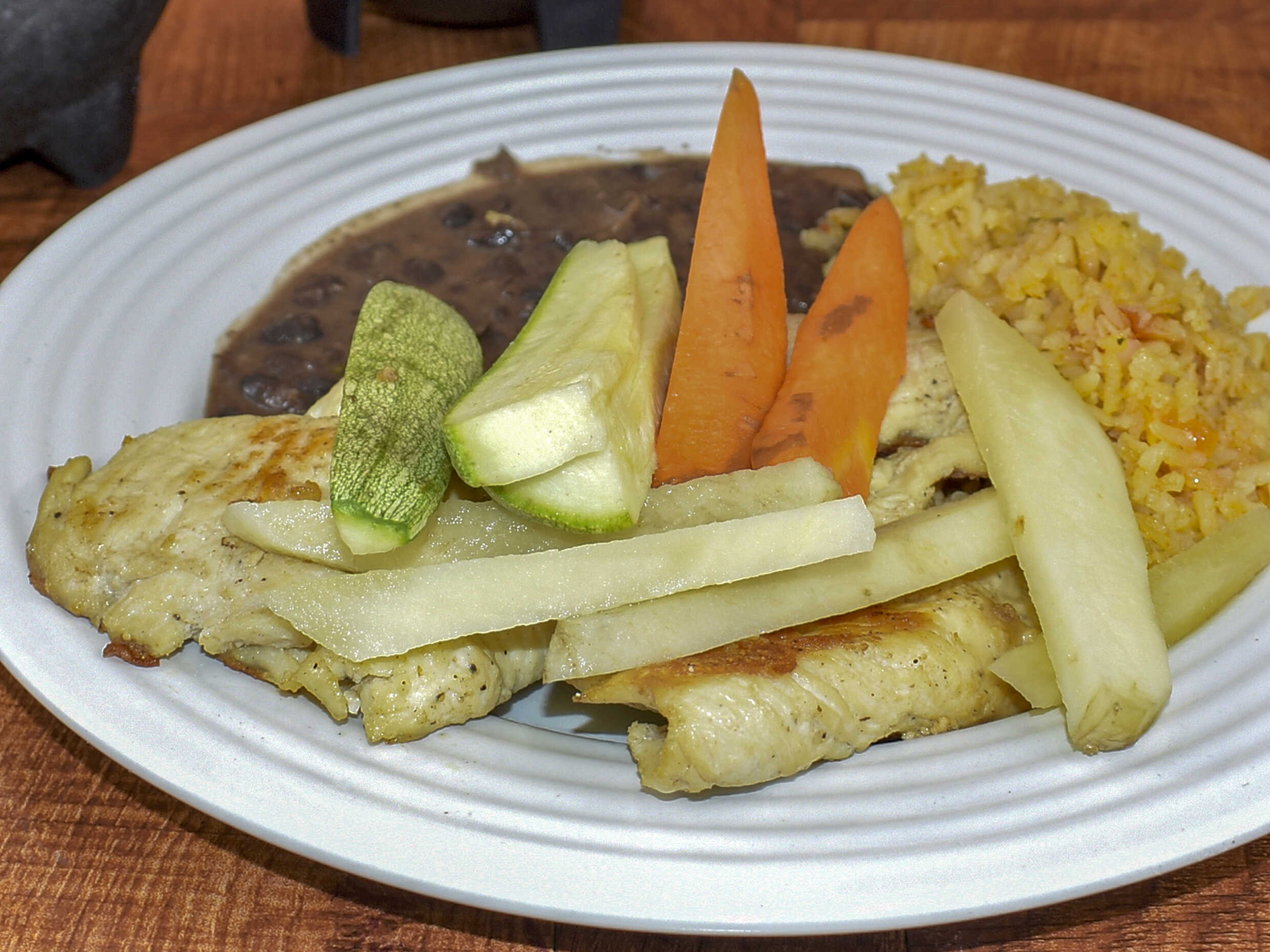 Fajita de Pollo a la Plancha con Verduras al Vapor