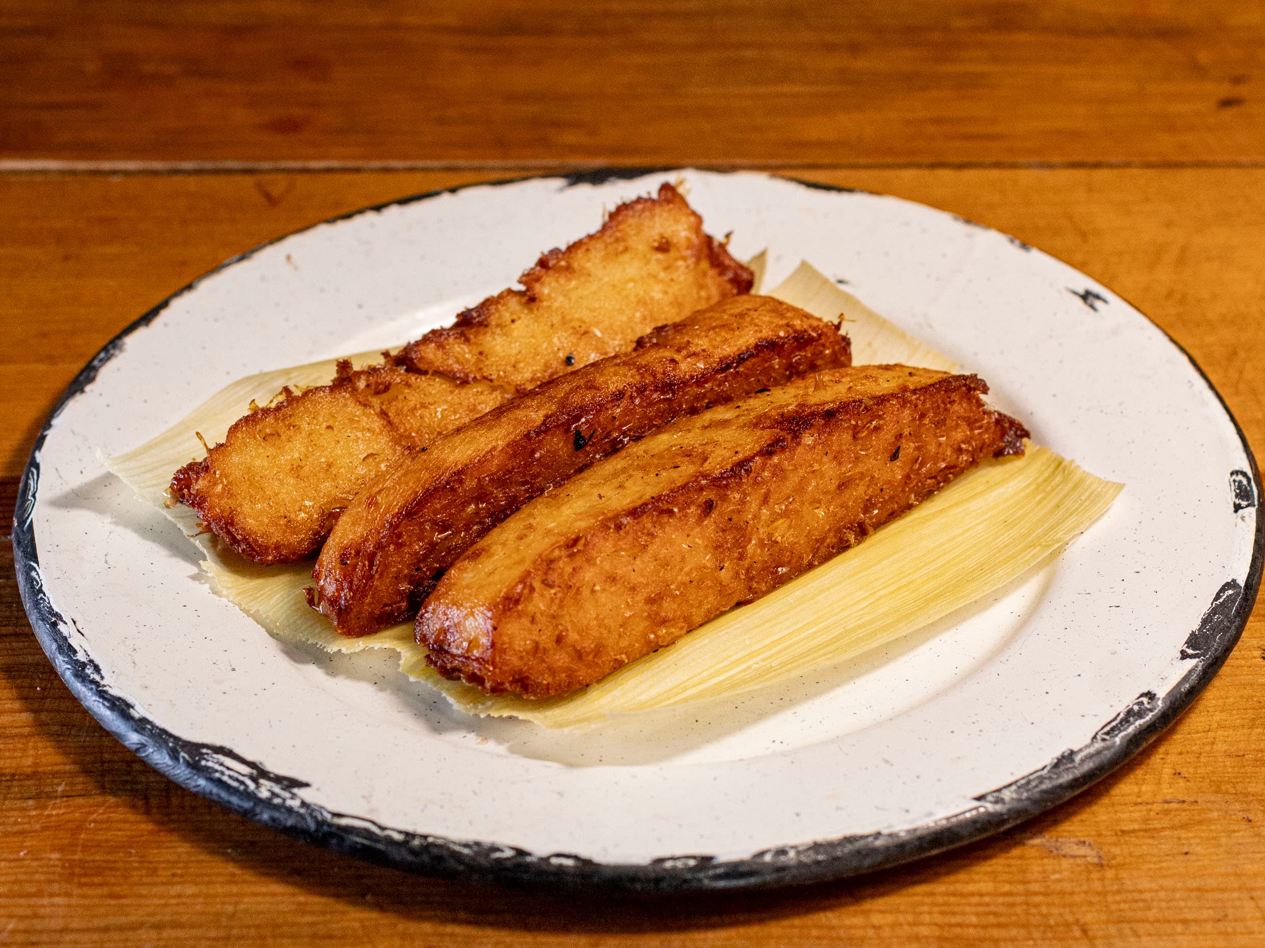 Tamal de elote frito
