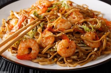 Chop Suey con Camarones en Salsa