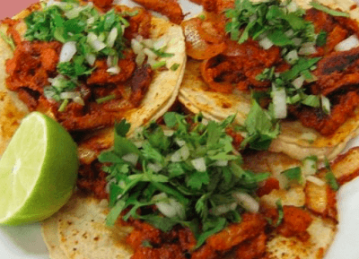 Taco de frijol preparado