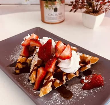 Waffles con Fresas