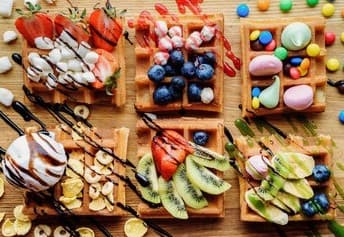 Waffle de Nutella, Nuez y Helado de Chocolate