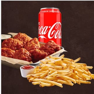 BONELESS + PAPAS +SODA