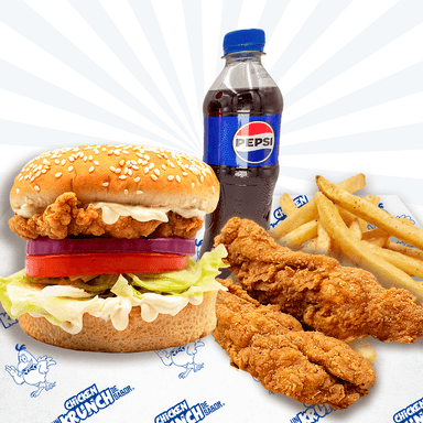 Combo Ind 2 Hamburguesa K, 2 Tiras K y 150 Papas