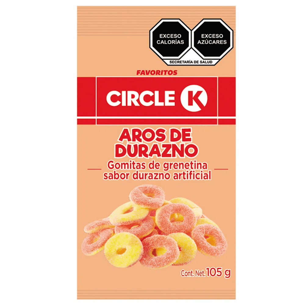GOMITAS ARO DE DURAZNO CCK 105GR