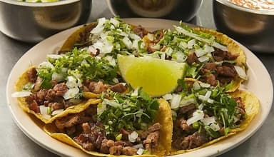 5 Tacos de Bistec con Tortilla de Maíz