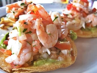 Tostada de Ceviche de Camarón