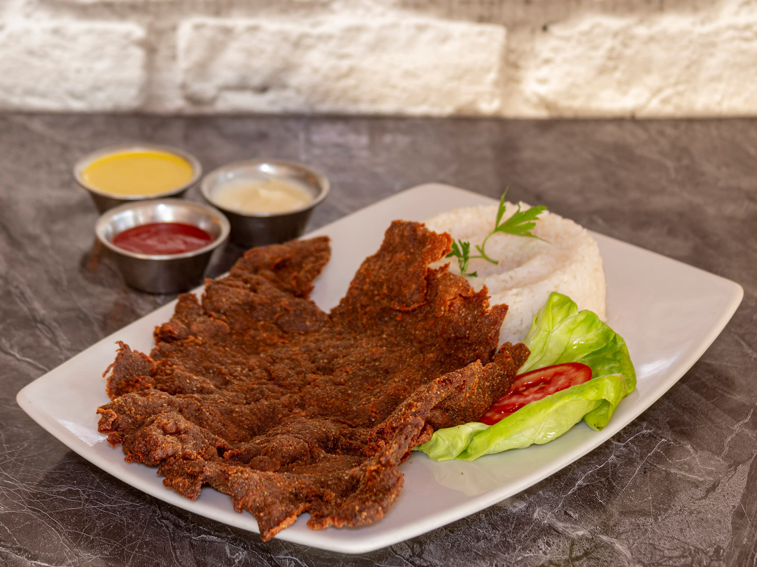 Bistec Apanado c/arroz