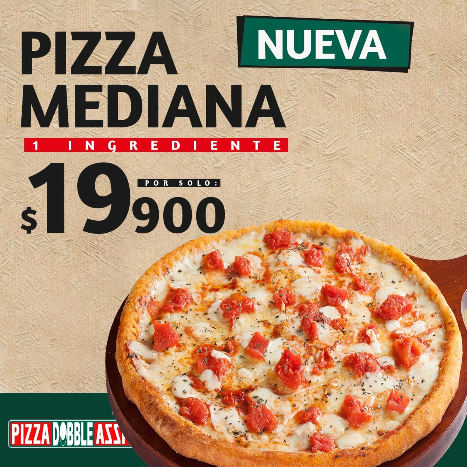 Pizza Mediana 1 Ingrediente