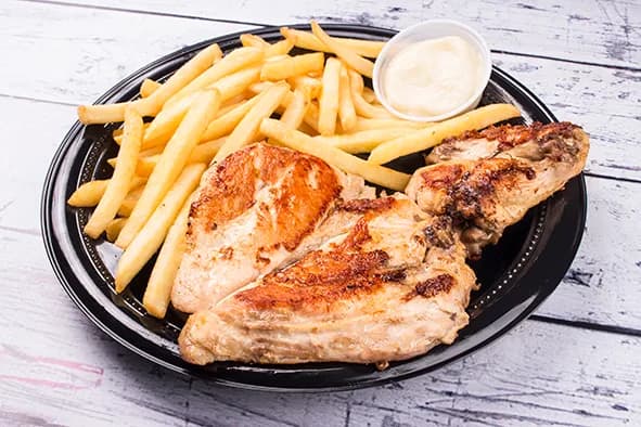 COMBO 1/4 POLLO PAPAS FRANCESA + S. AJO + BEBIDA