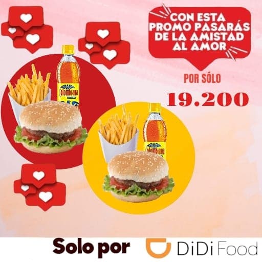 Combo Amigos - 2 Hamburguesas + Papas + 2 Gaseosas