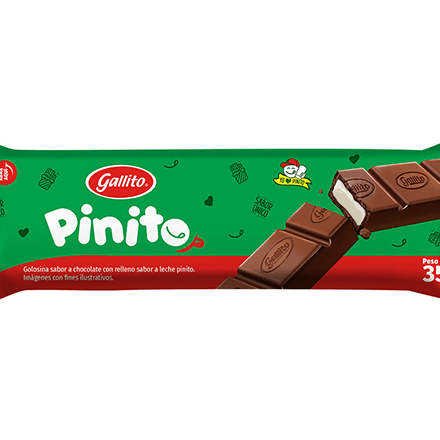 Chocolate Gallito Relleno Pinito Paquete 35 g