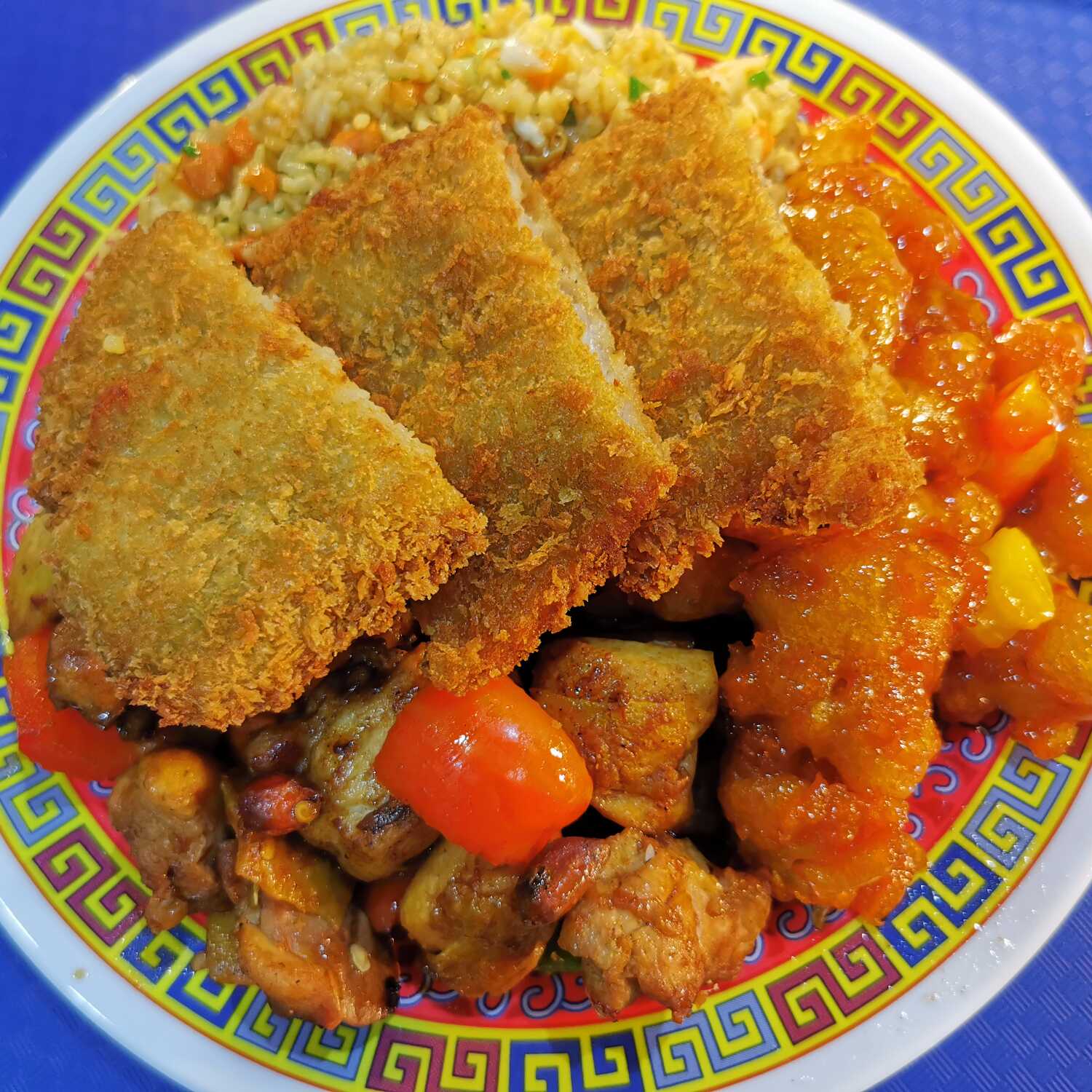 Opción 31: Pollo Diablo, Agridulce y Pescado