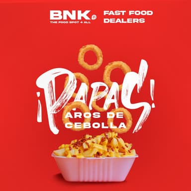 Papas con Aros de Cebolla
