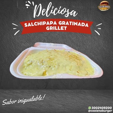 SALCHI GRATINADA + GRILLET