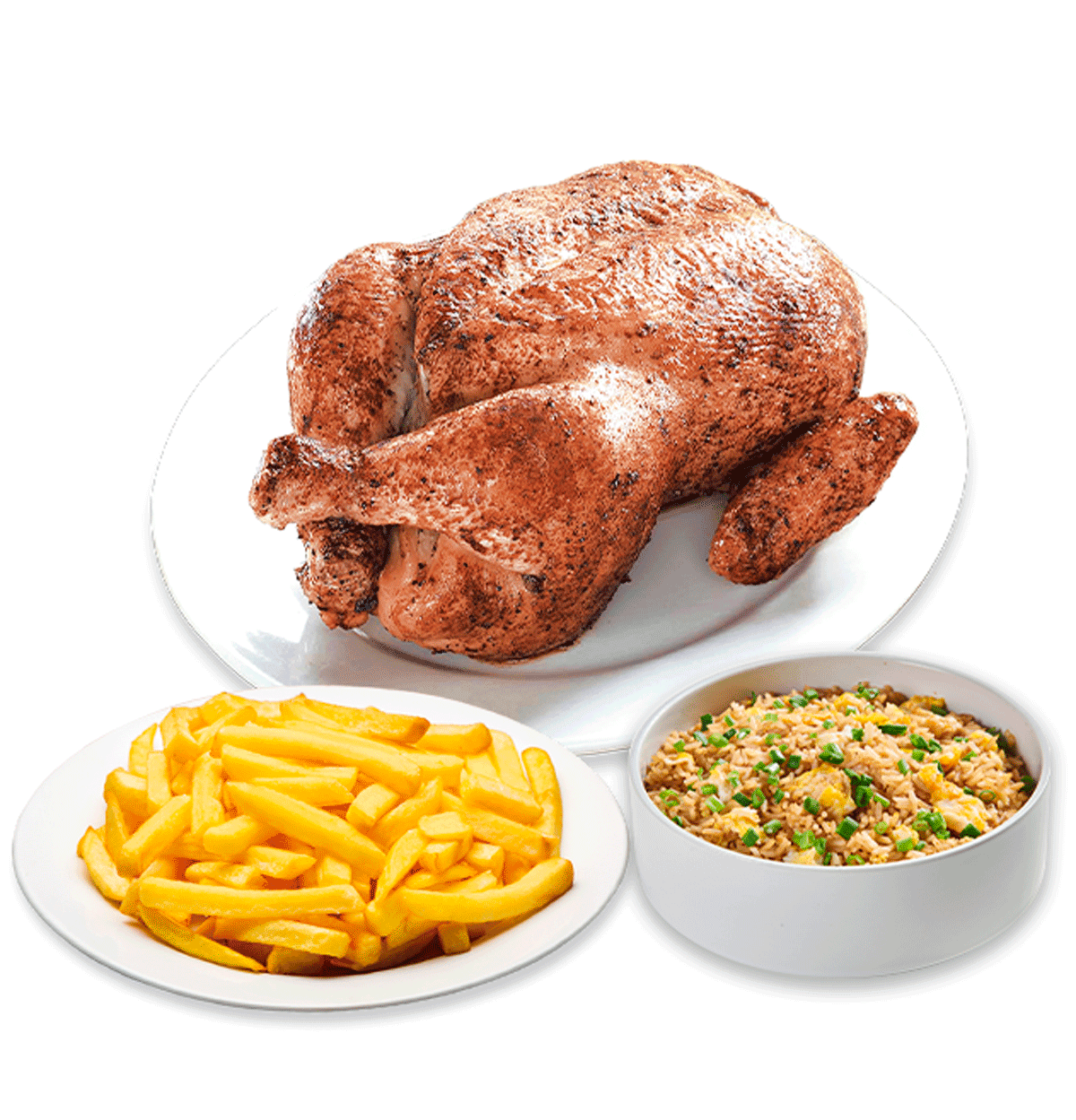 Pollo con Papas y Chaufa