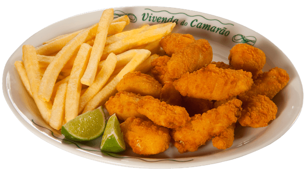 Camarón Empanizado con Papas Fritas