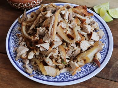 1/4 de carnitas maciza con cuerito