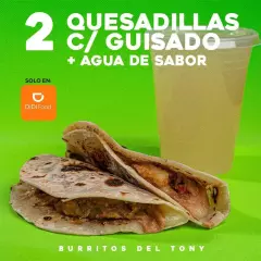 Combo 2 Quesadillas C/ Guisado + Agua Natural Ch