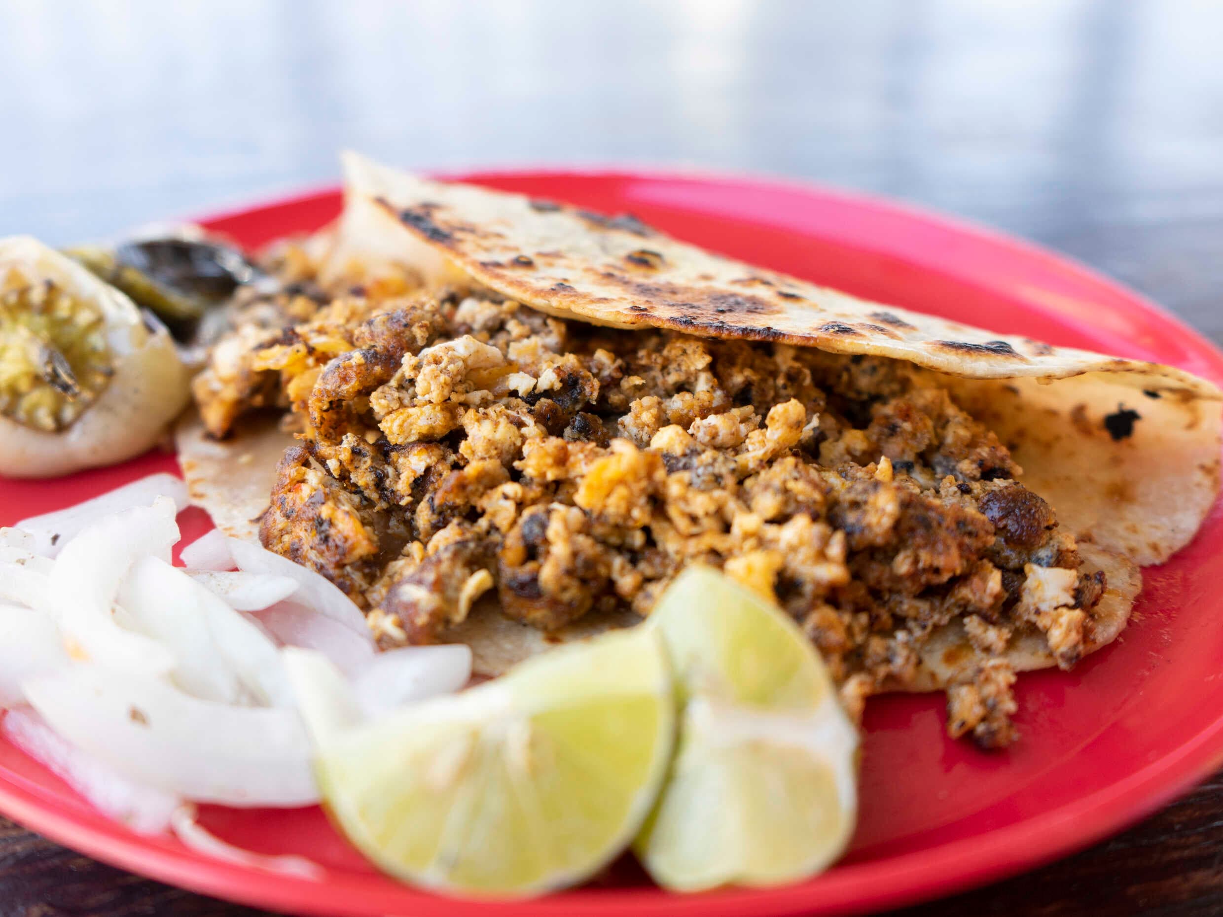 Taco de Huevo con Chorizo