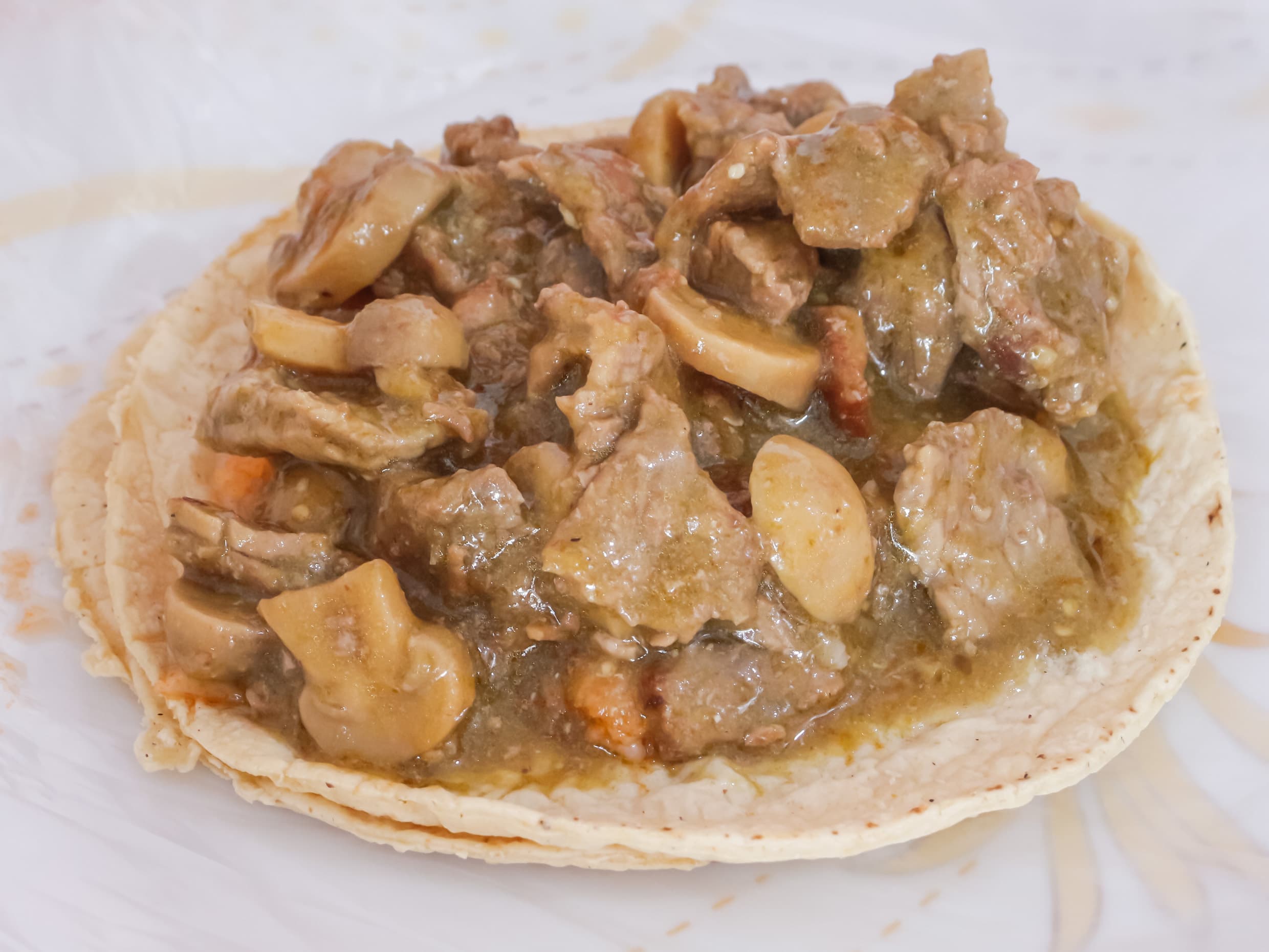 Taco de Bistec con Champiñones