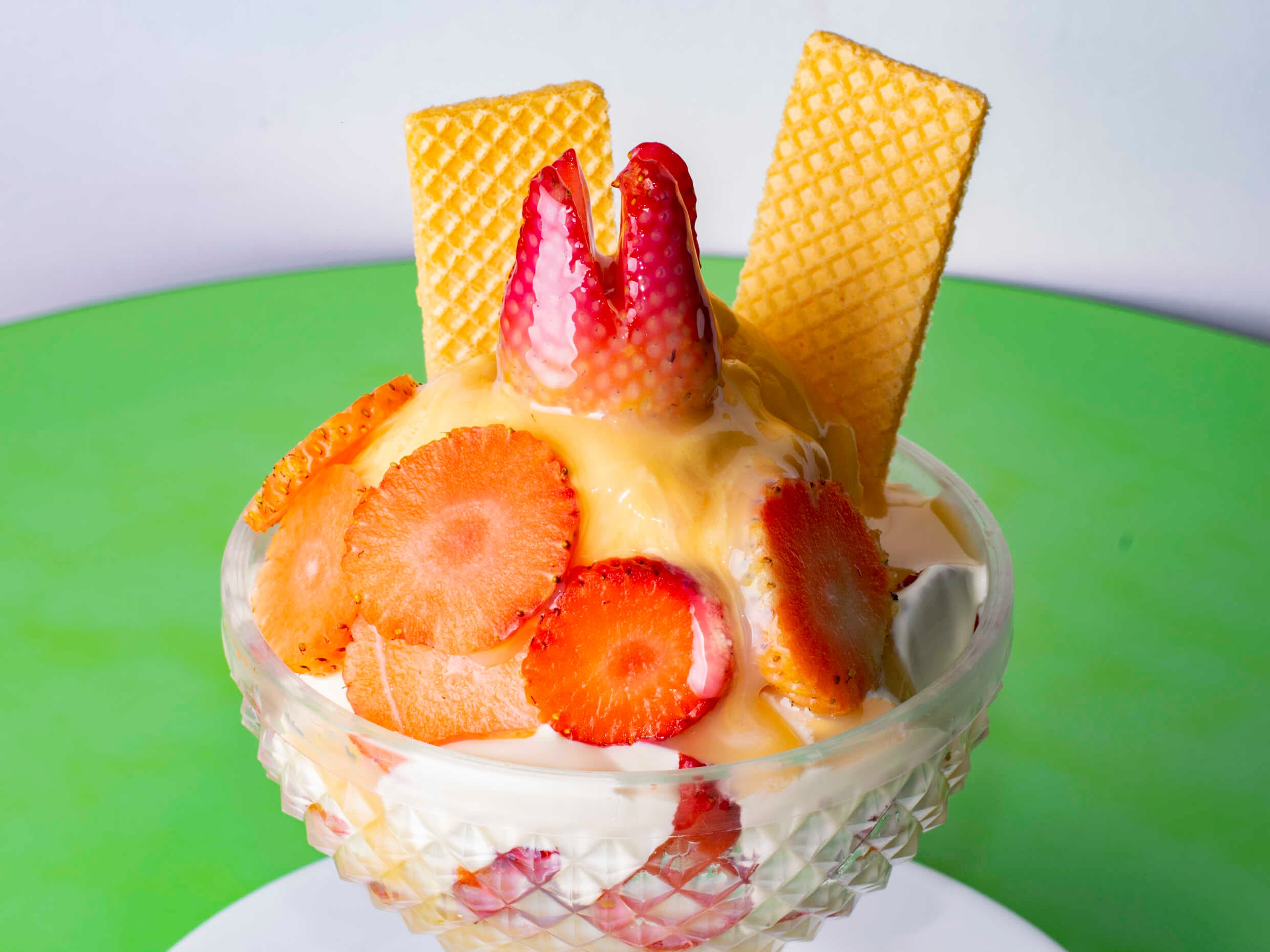 Fresas con Crema y Helado