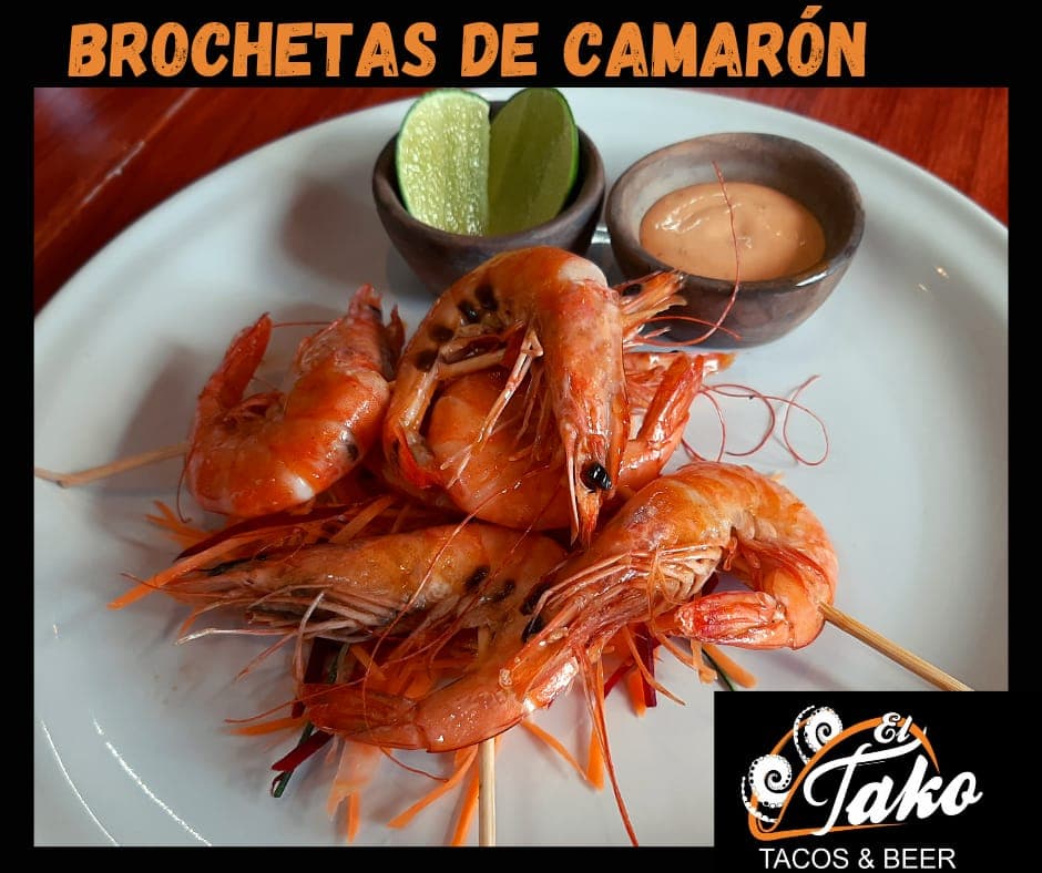 Brochetas de Camarón