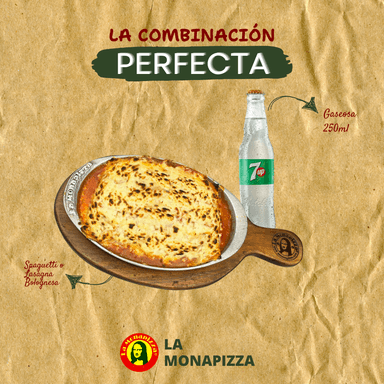 Lasaña o Spaguetti Boloñesa + Gaseosa 250ml