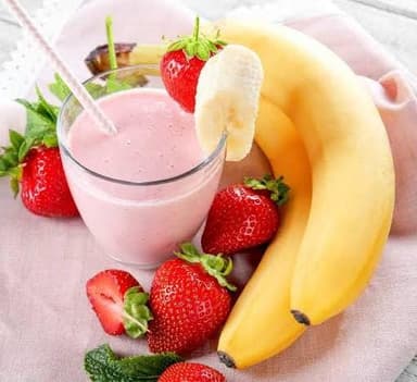 Licuado de plátano con fresa