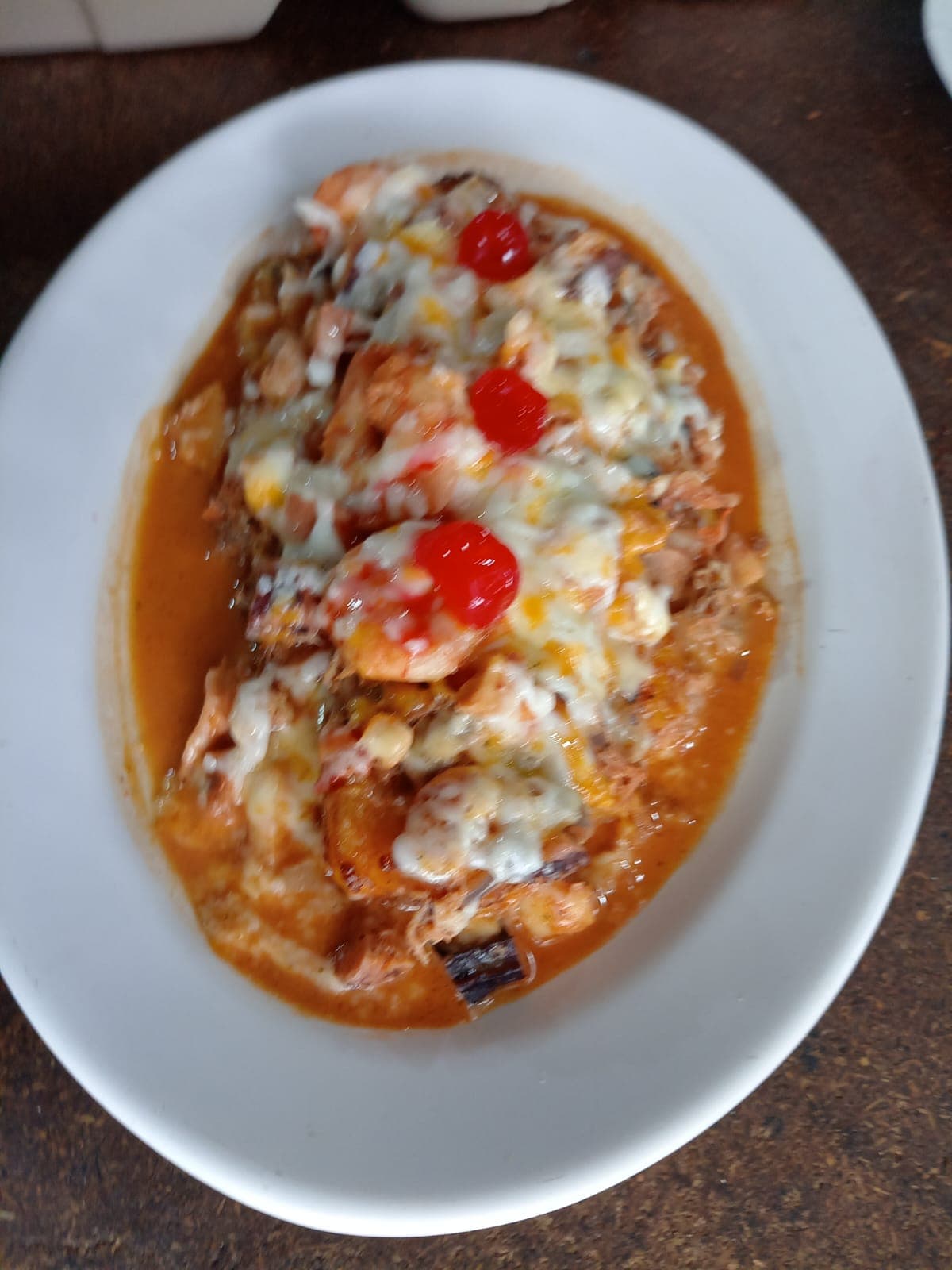 Plátano Macho Relleno de Mariscos