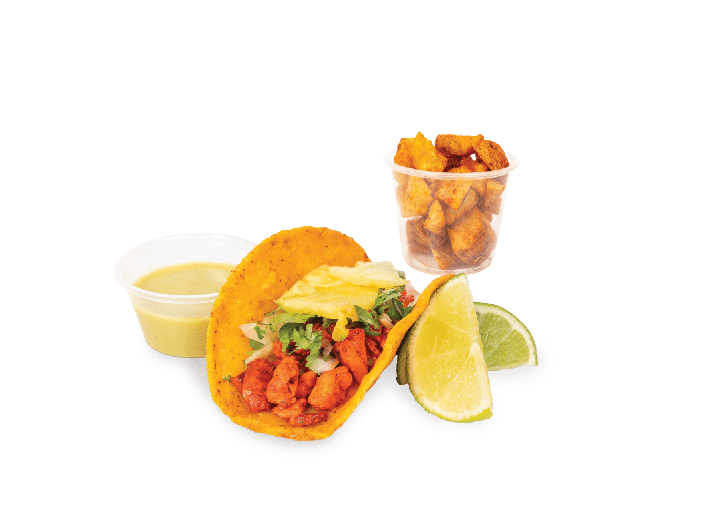 Taco al Pastor + Papas Pequeñas