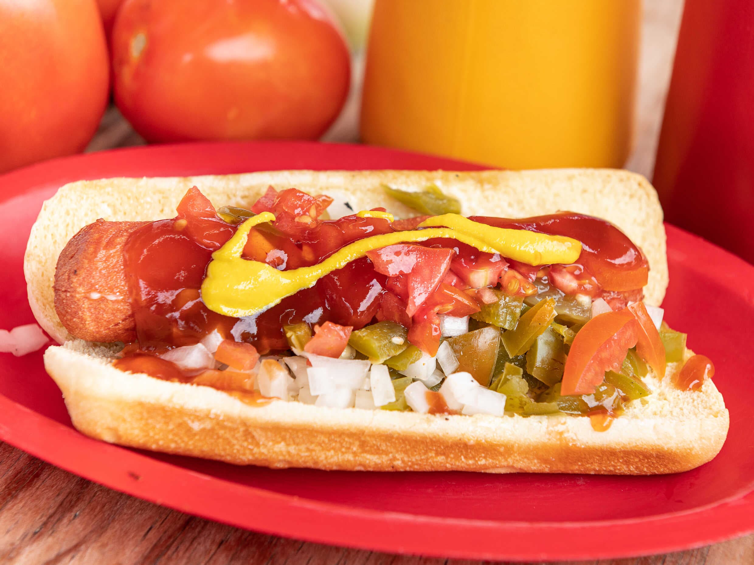 hot dog con tocino