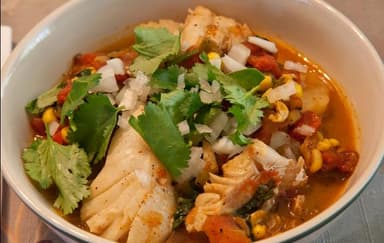 CALDO DE CAMARÓN, PESCADO O MARISCOS