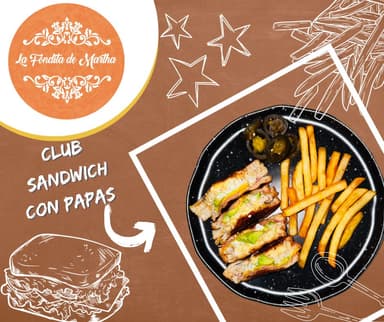 club sandwich con papas